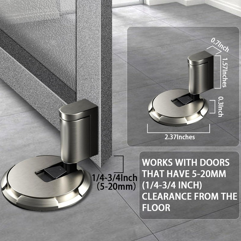 HOOFUS No Magnetic Mechanical Floor Door Stopper,Adjustable Door Holder, for