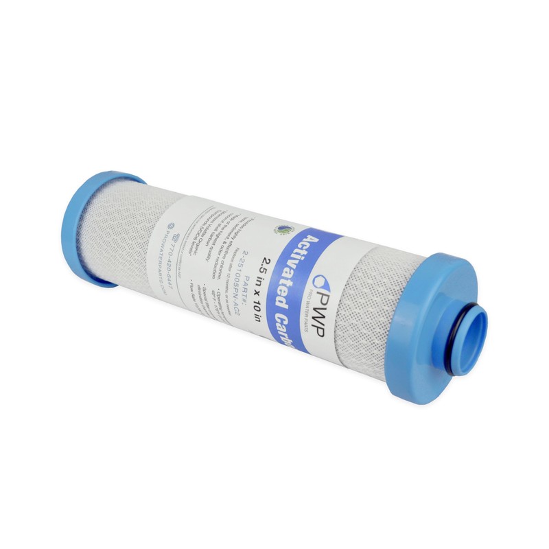 RV Water Filter Activated Carbon Block Push-Nipple Cartridge OEM 2.5