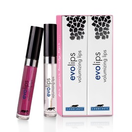 EVOBEAUTÉ evolips Value Set Volumizing Lips "Pretty Plump" + "Sugar Plum" 5 ml I Lip Fluid with Volume Effect, Coloured I Lip Gloss for Lip Care, Moisturising