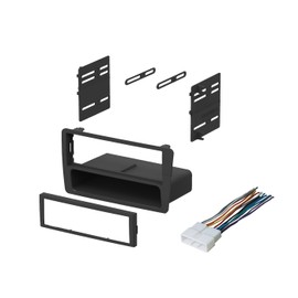 Single DIN Car Stereo Radio Mounting Installation Dash Kit for 2001 2002 2003 2004 2005 Honda Civic (Dash Kit + Wiring Harness)
