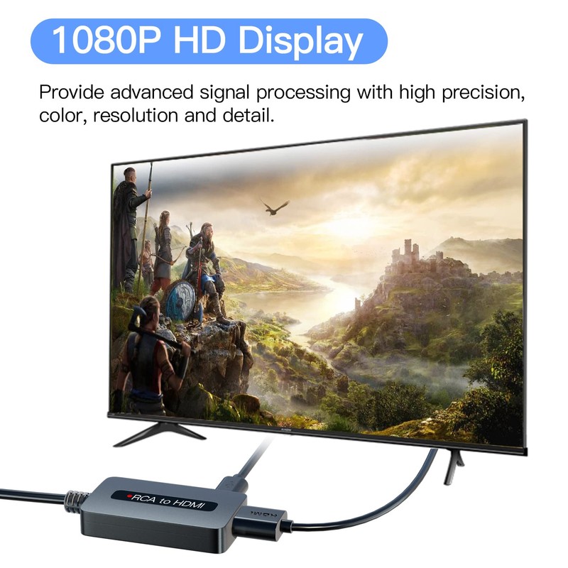 RCA to HDMI Converter, Female AV to HDMI Converter, Compatible