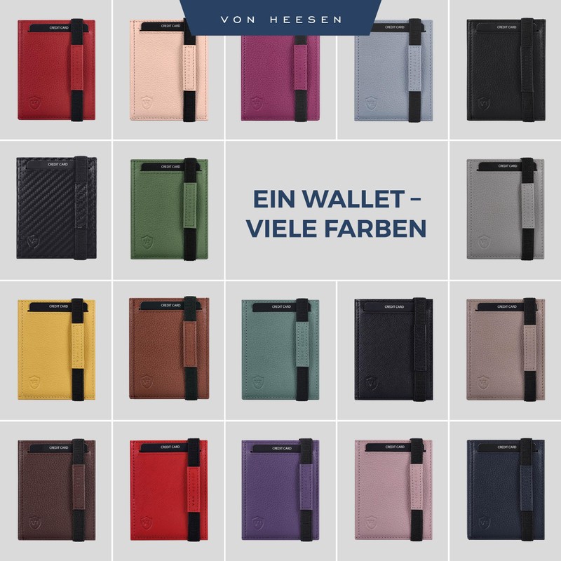 VON HEESEN slim wallet, rose, With mini coin compartment