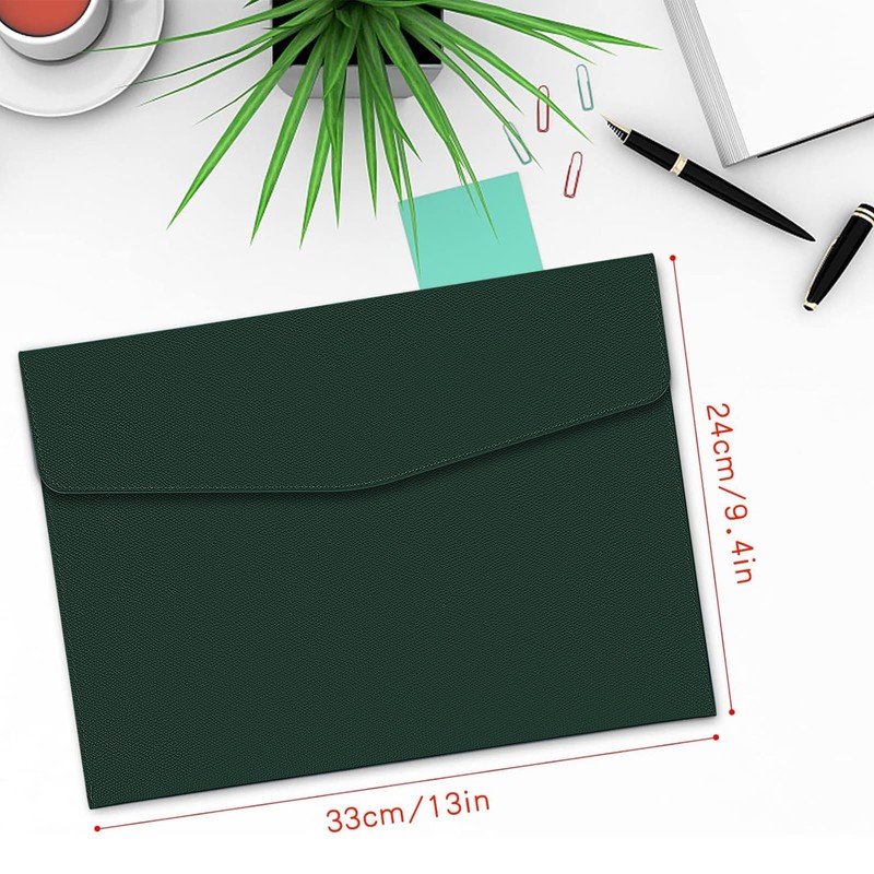 Toplive Document File Folder, Waterproof Thin PU Leather A4 Envelope