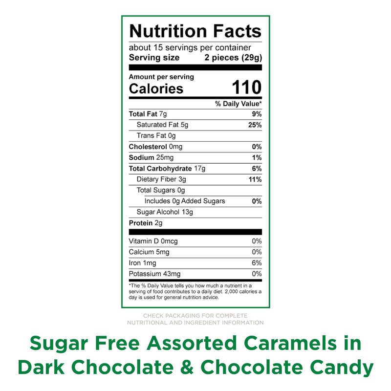 RUSSELL STOVER Sugar Free Assorted Caramels in Chocolate Candy, 15.3