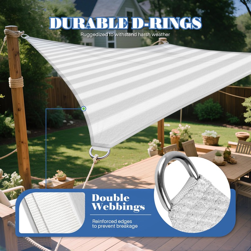 ECOOPTS 13'x16' HDPE Sun Shade Sail Rectangle Canopy Shades for