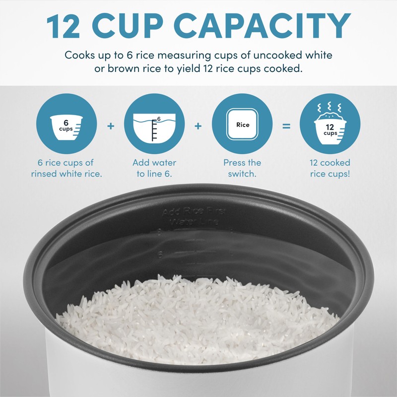 AROMA® 12-Cup (Cooked) Digital Rice & Grain Multicooker (ARC-966BD), Black