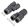sourcing map Plastic Connect Y Splitter Push to Tube Fittings