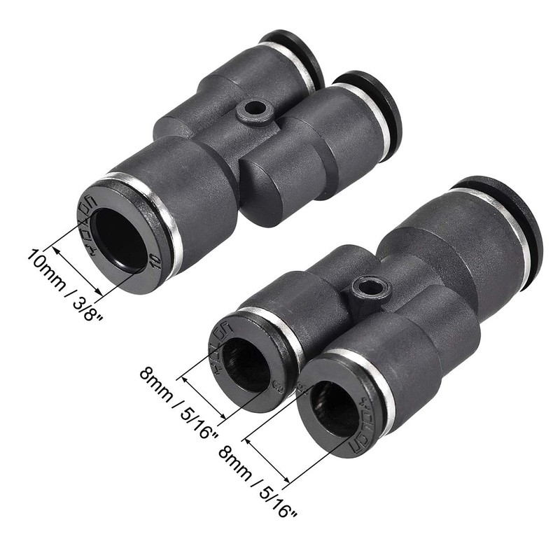 sourcing map Plastic Connect Y Splitter Push to Tube Fittings
