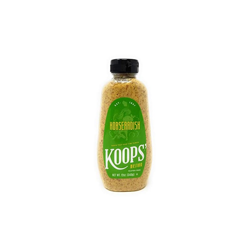 Koops' Horseradish Mustard – Bold and Zesty Horseradish Sauce, Gluten-Free,