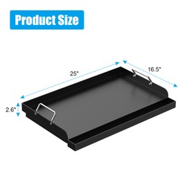 WEBROIL Nonstick Coating Cooking Griddle Insert for Gas Grill, 25" x16.5" Universal Griddle Flat Top Plate with Removable Handles for Charcoal/Gas Stove/Electric, Large Griddle Plate for Outdoor Grill