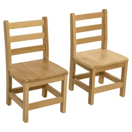 RRI Goods Kids Wooden Chair Set, Fully Assembled Youth Ladderback Wood Chairs for Children, 15" Seat Height for Ages 9-11 (Set of Two)