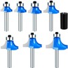 1/4 Inch Shank Roundover Router Bit Set, Corner Rounding Edge-Forming