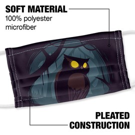 Popfunk Horned Owl Night Eyes 1-Ply Reusable Face Mask Covering, Unisex