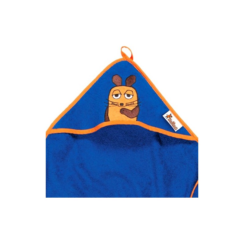 Playshoes Boy's Frottee-kapuzentuch die Maus Bathrobe, Blue (Navy), One Size
