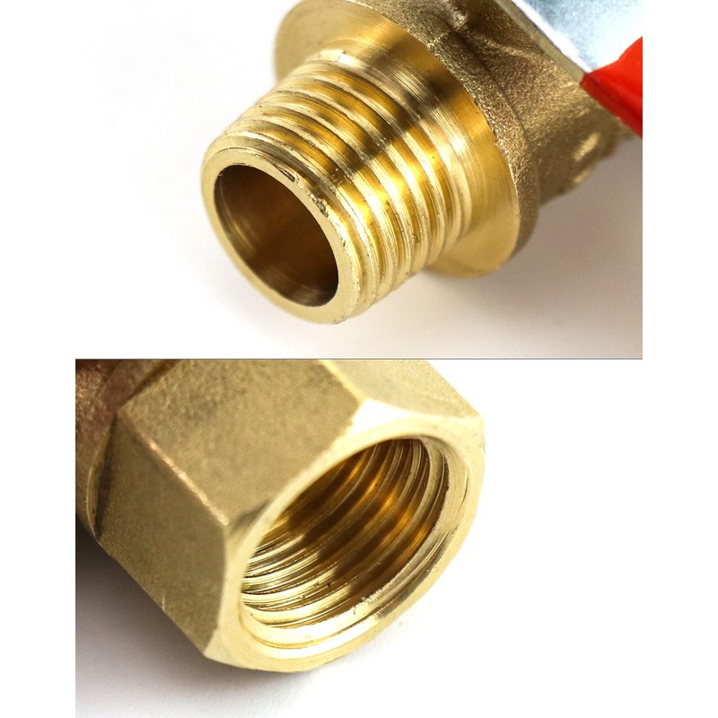 QWORK Ball Valve, 3 Pcs 1/4" Heavy Duty Brass Ball