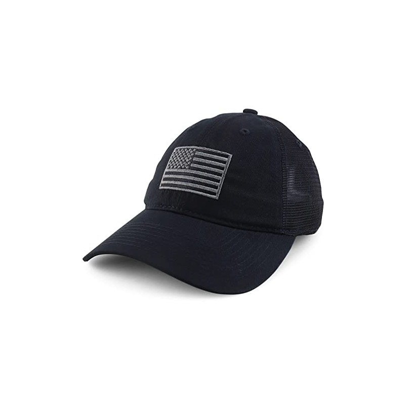 Armycrew Soft Cotton Crown American Flag Embroidered Mesh Back Cap
