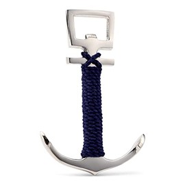 NKlaus 11 cm x 7 cm Bottle Opener Anchor Brass Silver Blue Rope Maritime Bottle Opener 11792