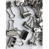 15mm, Small Silver Metal Design Foldback Clips Paper Binder Clamps