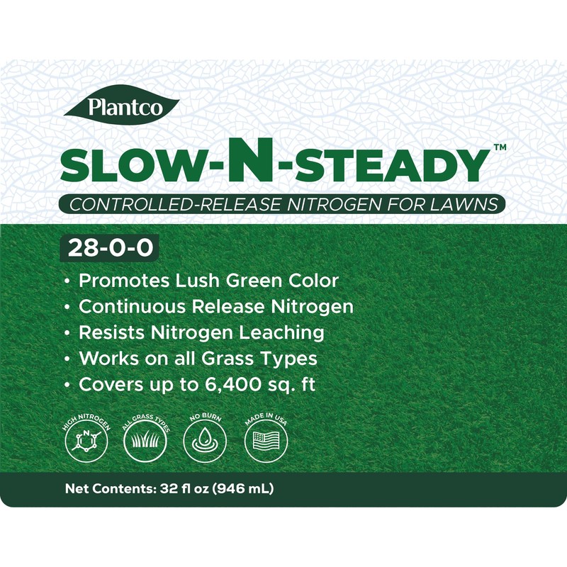 Slow-N-Steady Liquid Lawn Fertilizer | 28-0-0, High Nitrogen, Controlled Release