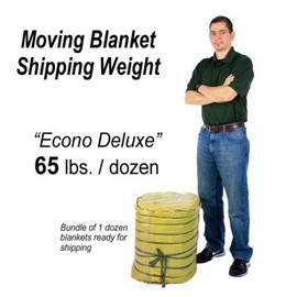 US Cargo Control Econo Deluxe Moving Blankets - 80 Inches Long By 72 Inches Wide - Black/Gray Polyester Material - Durable Protection During A Move Or While In Storage - 12 Pack