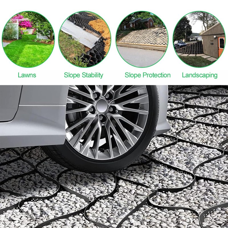 Gravel Ground Grid 9ft x 17ft, Geo Grid for Ground