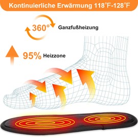 Heated Insoles, Heated Soles, USB Foot Warmers, Thermal Soles for Men and Women, Washable Cashmere Heating Pads for Hiking, Fishing, Working Outdoors