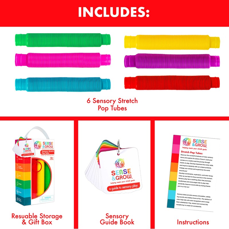 Be Amazing Toys Sense & Grow Sensory Pop Tubes 6-Pack