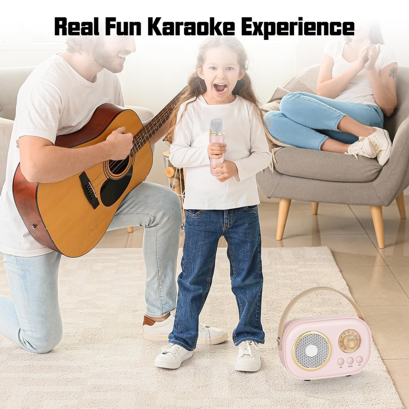 Portable Karaoke Machine for Kids and Adults, Bluetooth Speaker with