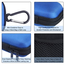 Hard Drive Hard Case, Hootek 2Pack Rectangle Shaped Portable Protection EVA Shockproof Earbuds Earphone Headset Headphone Carrying Cases with Zipper and Carabiner Wired/Bluetooth Headset Change Purse