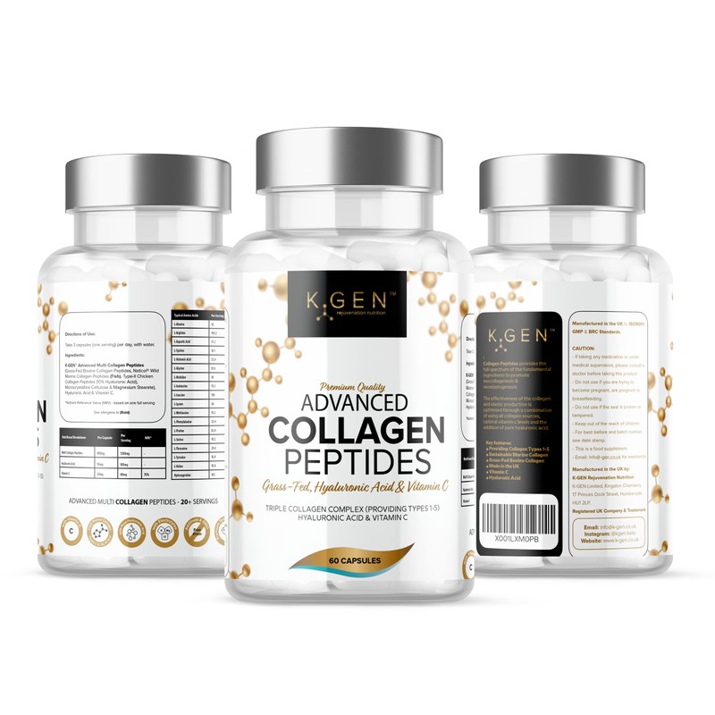 K GEN rejuvenation nutrition Pure Collagen Supplements Capsules Grass Fed
