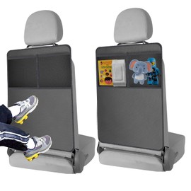 Romon Car Seat Organiser, Pack of 2 Car Organiser, Children's Back Seat Waterproof Backrest Protection, Children's Organiser, Car Seat Protector, Car Back Seat Organiser, Child Seat Pad with Large