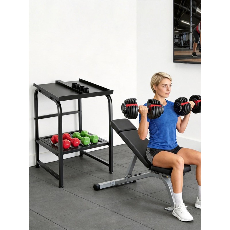 Tesmirror Adjustable Dumbbell Stand Rack Upgrade Weight Stand for Home