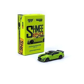 Truescale Miniatures Shelby GT500 Grabber Lime Green w/Black Top & Stripes Shmee150 Collection 1/64 Diecast Model Car by True Scale Miniatures & Tarmac Works MGT00271 (MGT00271-L)