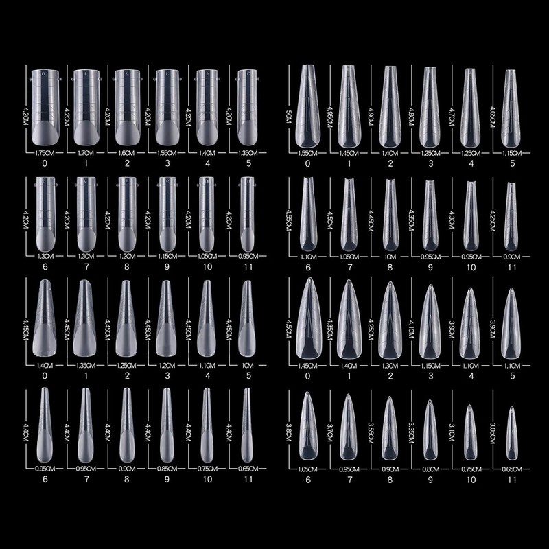Hsthe Sea144 ADET Kağıt Tepsisi Olmadan Taşlamasız Kristal Tırnak Uzatma