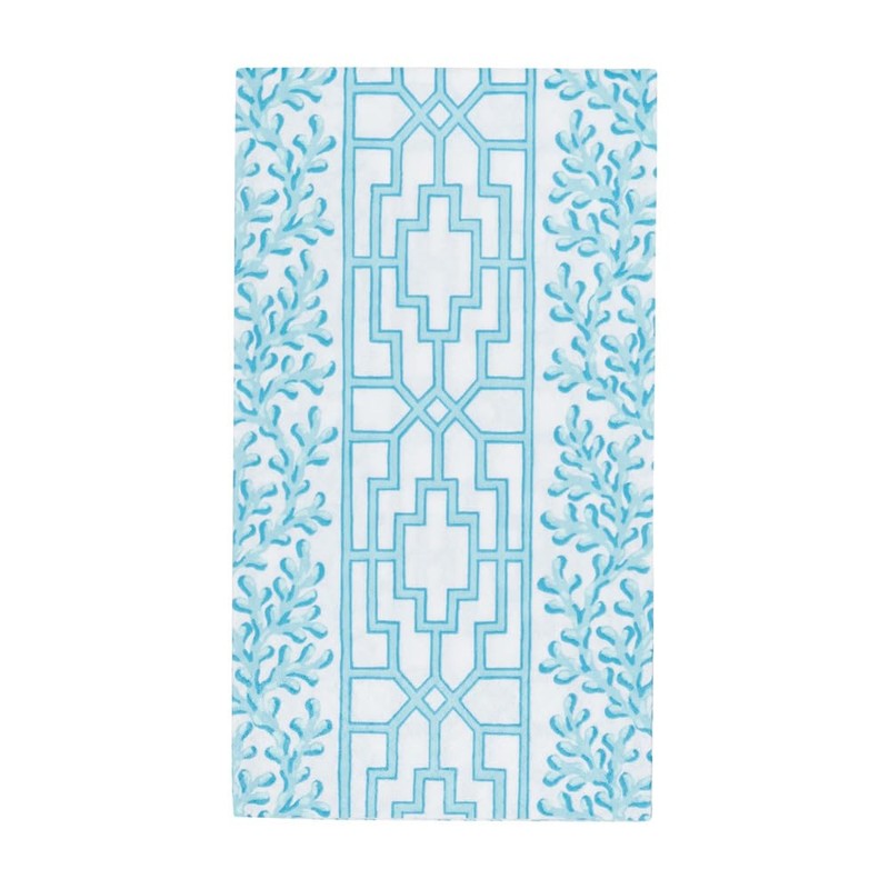 Caspari Coral And Trellis Robin's Egg Guest Towel Napkins -