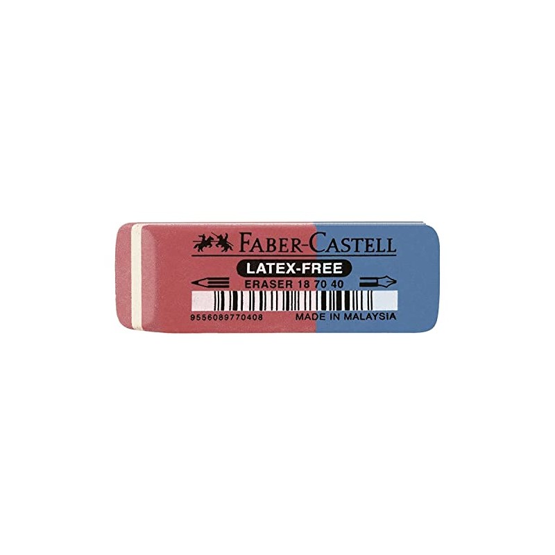 Faber-Castell 187040 Natural Rubber Eraser - Red/Blue
