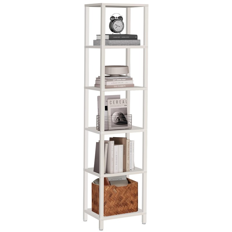 TUTOTAK Bookshelf, 6-Tier Tall Book Shelf, Narrow Bookcase for Small