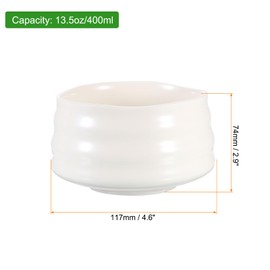 HARFINGTON Matcha Bowl Japanese Chawan Matcha Tea Bowl Handcrafted Green Tea Cup Matcha Ceramic Ceremonial For Tea Ceremony, White