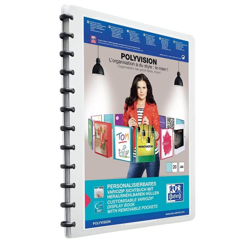 Elba 100205599 Plastic Ring Binder Polyvision A4 with Variozip Principle