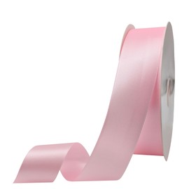 Maclemon 1-1/2 inch Wide 100 Yards Double Face Pink Satin Ribbon Pink Fabric Ribbon for Gift Wrapping Very Suitable for Weddings Decoration Bouquet Balloons Arts Craft Sewing Hair Bow Invitation