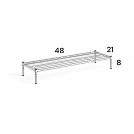 Mix.Home Wire Dunnage Rack, Heavy-Duty Adjustable Storage Rack, Commercial-Grade Shelving Unit for Kitchen, Garage, or Warehouse, Wire Shelving Unit, 1 Tier Storage Shelf (Chrome, 21" W x 48" L)