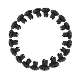 VPZMT .500 Grip 7/16" Aluminum Button Oval Head Turn Quarter Dzus Fasteners, 20 Pack (Black)