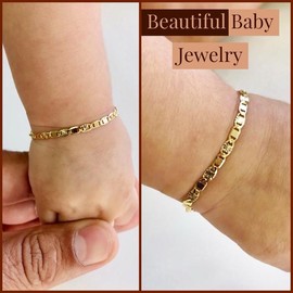 Kids Gold Plated Bracelet - Fashion Accessory for Boys and Girls - Size: 4.5" (6-12months