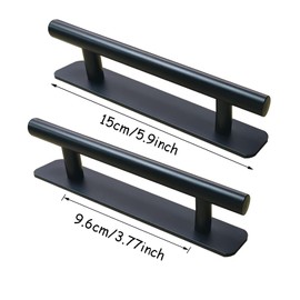 Yilceemy 2 Stück Selbstklebende Möbelgriffe, Griffe für Küchenschränke, Selbstklebende Türgriffe, für Kleiderschrank, Küche, Schiebetür, Balkontür (Schwarz)