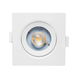 ILLUX Lámpara LED de empotrar, dirigible, luz fría, 6500K, 5W, color blanco, 350 lm, forma cuadrada, Fácil Instalación, para residencia, oficinas, escuelas, hospitales TL-2902.B65