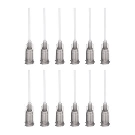 uxcell 20 Pcs 16G Plastic Dispensing Needles, 1" PTFE Glue Needle Tube Blunt Luer Lock Tips with PP Flexible Needle for Liquid Glue Gun, Grey