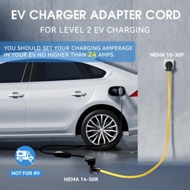 Hikzest 20FT NEMA 10-30P to 14-50R EV Charger Adapter Cord, 30 Amp Dryer to 50 Amp EV for Level 2 Charging, 4 Prong to 3 Prong Power Extension Cord with Handle, ETL Listed