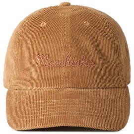 MIRMARU Variety of Designs Embroidered 100% Cotton Corduroy Baseball Cap for Men and Women.(1734,Macchiatos-Tan)