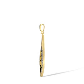 Santuzza 14K Gold Plating Dragonfly Pendant Cubic Zirconia Enamel Grass Silver Pendant for Women