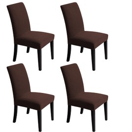 Chair Covers for Dining Room - Stretch Chair Slipcovers for Decorative Seat Protector Armless Removable Washable Elastic Dinner Universal Spandex Solid Chair Slip Covers Set…
